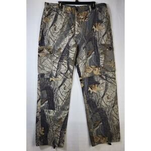 Vtg WALLS Outdoor Realtree Hardwoods Cargo Camo Hunting Pants 42-44 XL Tall USA